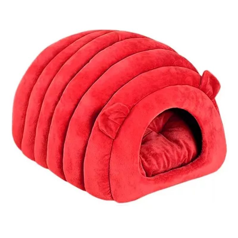 GENERICO - Cama iglú para gatos y perros mascotas rojo