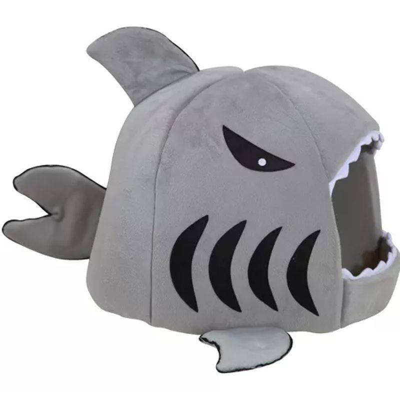 GENERICO - Casa cama para mascotas perro y gato tiburón gris