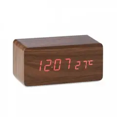 GENERICO - RELOJ DIGITAL DESPERTADOR TEMPERATURA WOONDE MARRON