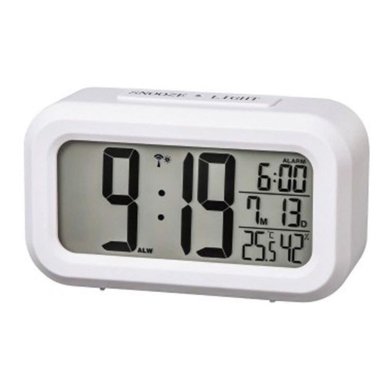 GENERICO - RELOJ DESPERTADOR DIGITAL TEMPERATURA CON ALARMA Y LUZ