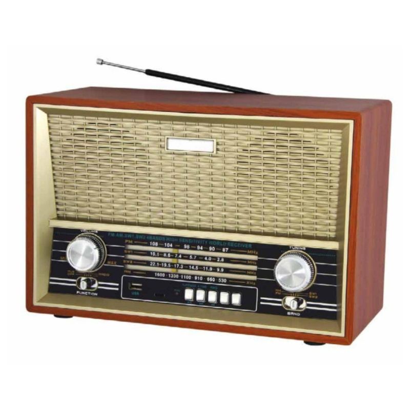 OEM - RADIO RETRO PORTATIL BLUETOOTH FM-USB-SD RECARGABLE AUDIOPRO