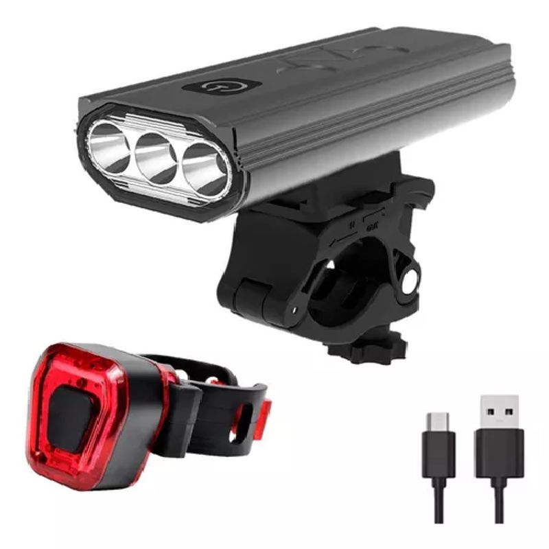 GENERICO - Luz Bicicleta - Set Delantera y Trasera USB Impermeable