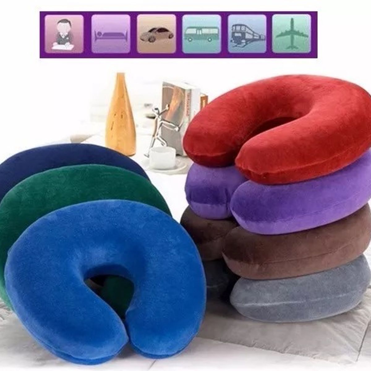 GENERICO - Cojin Cuello Viaje Cervical Almohada Para Auto Oficina Viaje