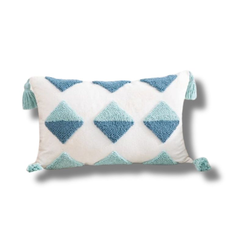 GENERICO - Funda de cojín Boho Chic Geo Verde