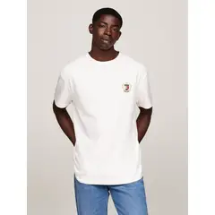 TOMMY HILFIGER - Polera Crest Flag Logo Blanco