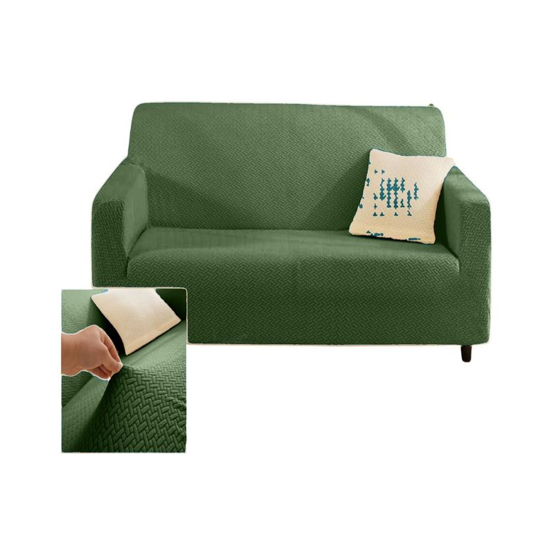 GENERICO - Funda Sofá 3 Cuerpos Texturizada Ajustable Verde