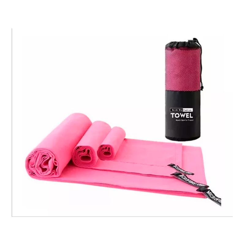 GENERICO - Set 3 Toalla Baño De Microfibra Secado Rápido Rosa