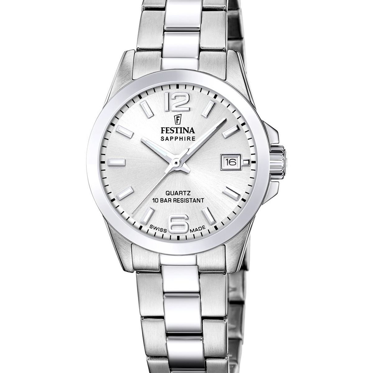 FESTINA SWISS - Reloj F20049/1 Festina Swiss Plateado Mujer Acero Clasico