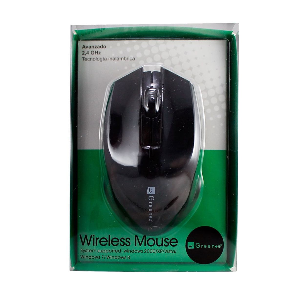GREEN E - Mouse Inalámbrico 3 botones Negro