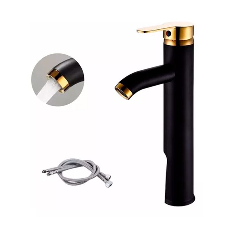 GENERICO - Llave Monomando Acero Inoxidable Negro Dorado