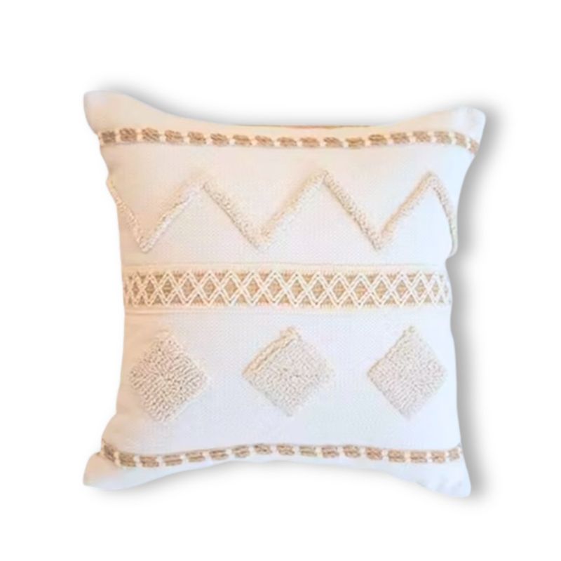 GENERICO - Funda De Cojin Boho Geo Rombos Beige