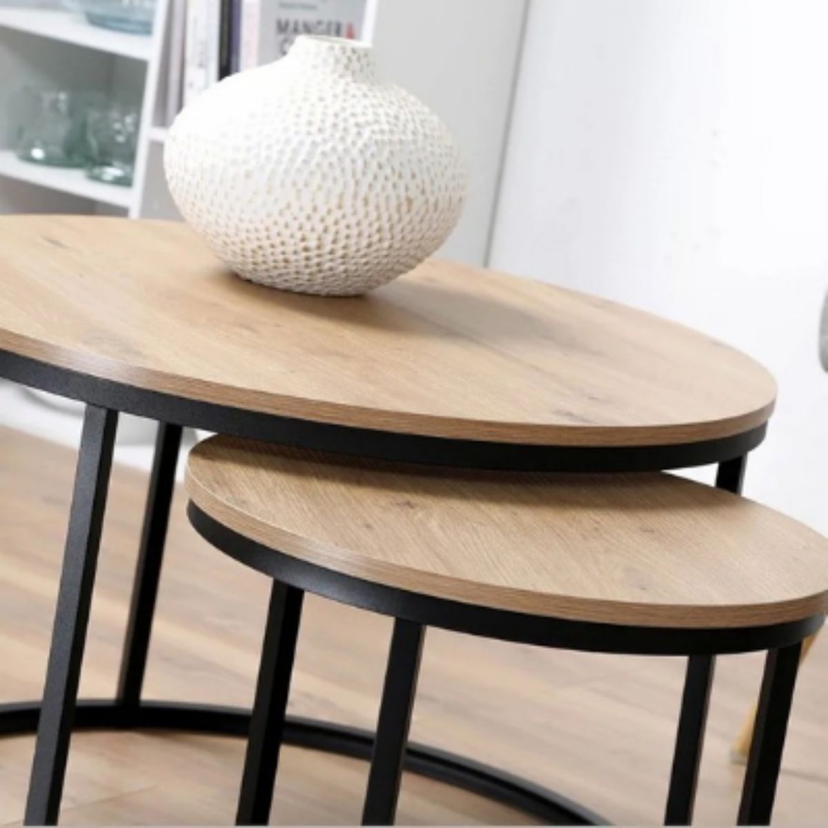 SPACE HOME - Mesa de Centro lujoso duo madera brillante