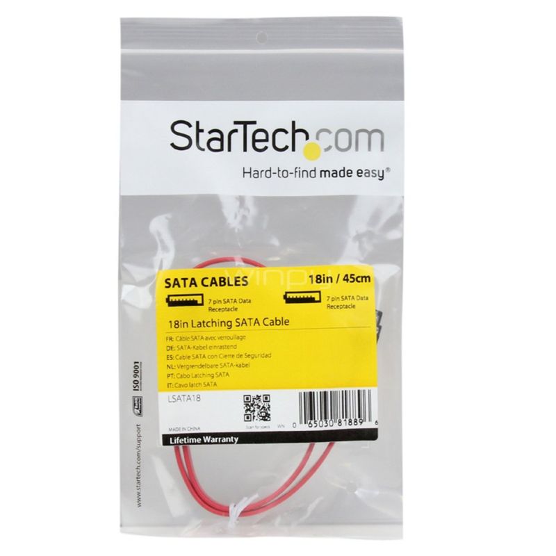 STARTECH - Cable sata serial ATA Rojo 45cm, 0,45m, 18 in pulgadas, 7 pines