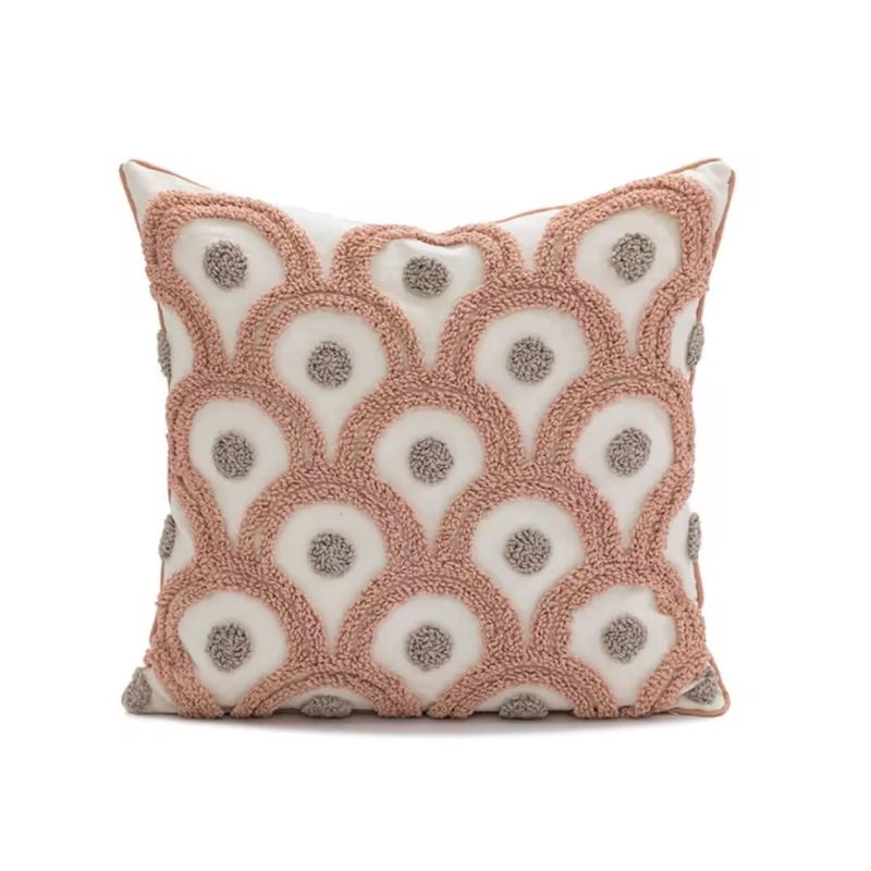 GENERICO - Funda De Cojín Boho Étnica Circular Rosa