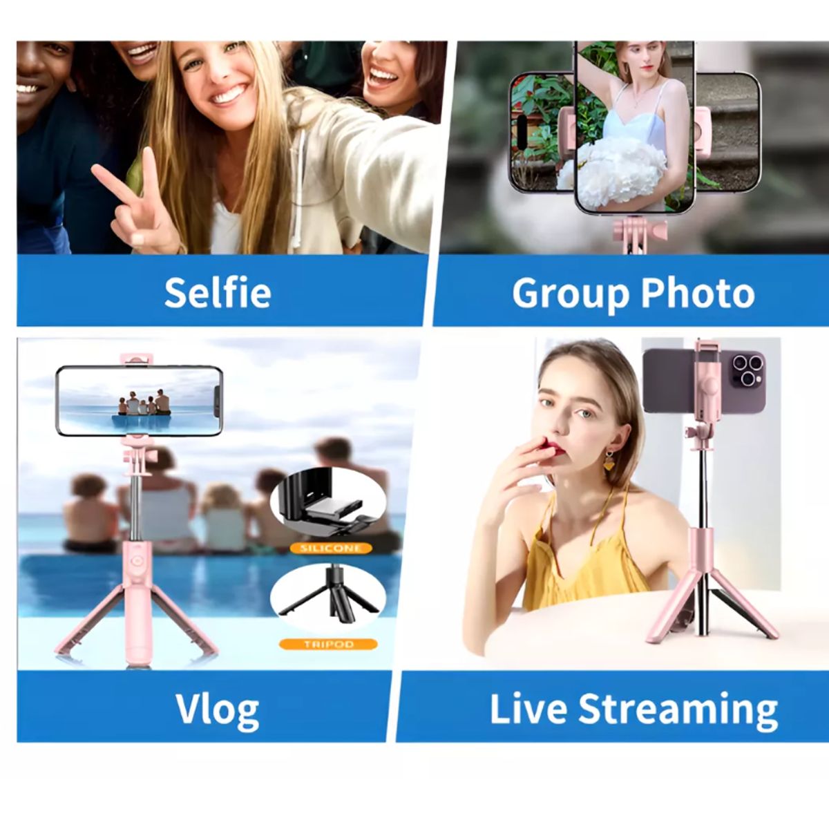 GENERICO - Palo Selfie Baston Selfie Trípode Extensible Bluetooth