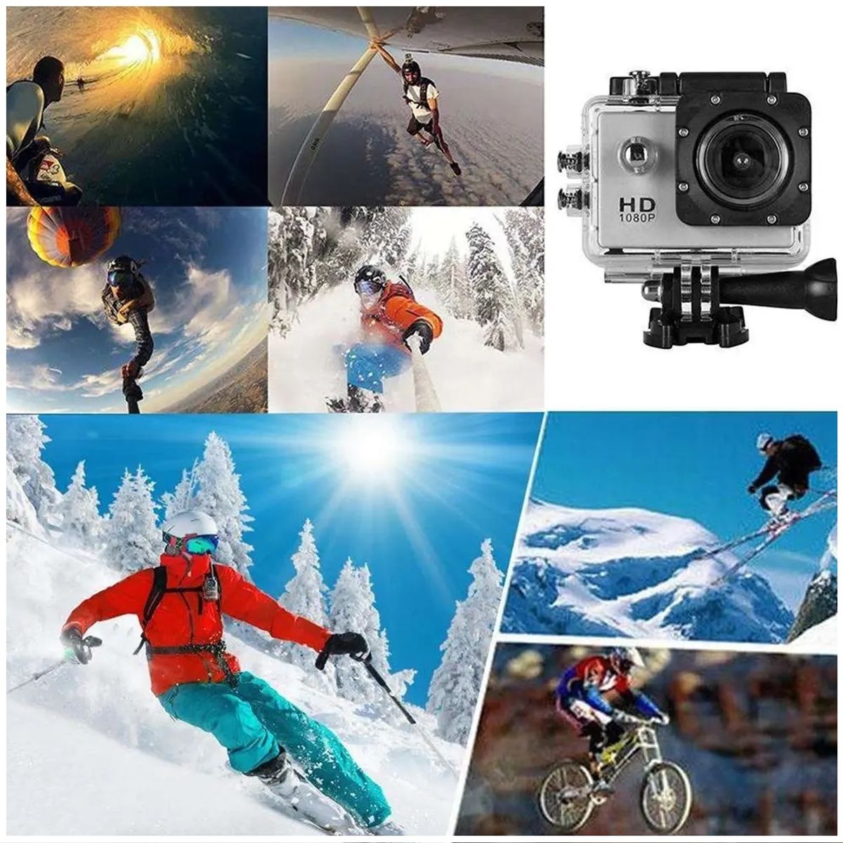 STARTECHOFFICE - Cámara Deportiva HD 1080 Portátil Impermeable 30mt Gran Angular 140° 900mAh 32GB LCD 2"