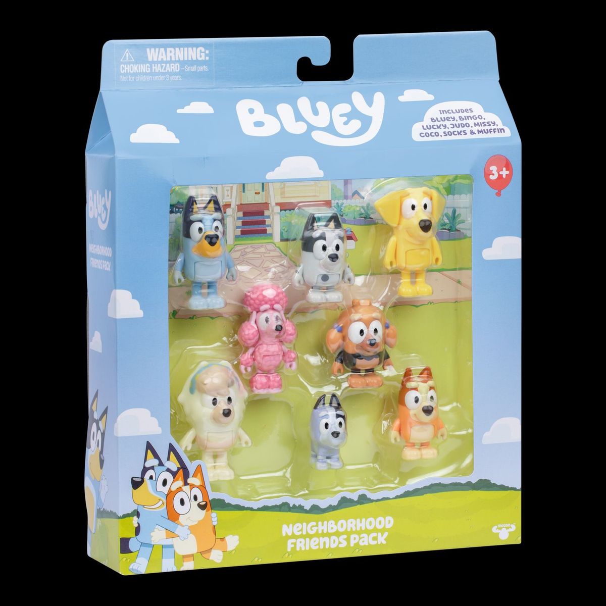 BLUEY - Pack 8 Figuras Articuladas Amigos Del Vecindario Bluey