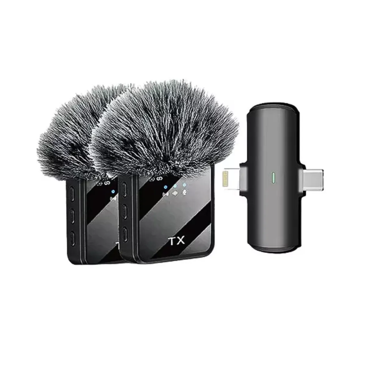 GENERICO - Pack 2 Microfonos Inalambrico Dual Para iPhone Y Android