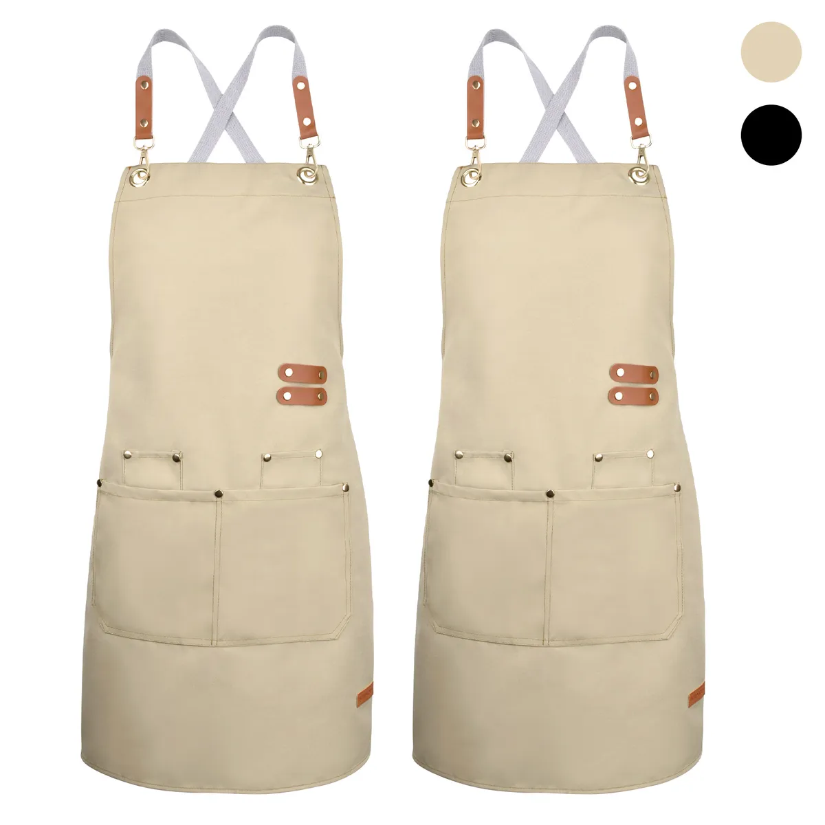 KOKILA - 2pcs Bartender Delantal De Lona Impermeable Mandil Cocina