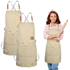 KOKILA - 2pcs Bartender Delantal De Lona Impermeable Mandil Cocina