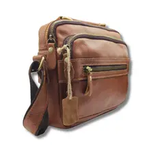 GENERICO - Bandolera De Cuero Vintage Estilo Cartero Mensajero