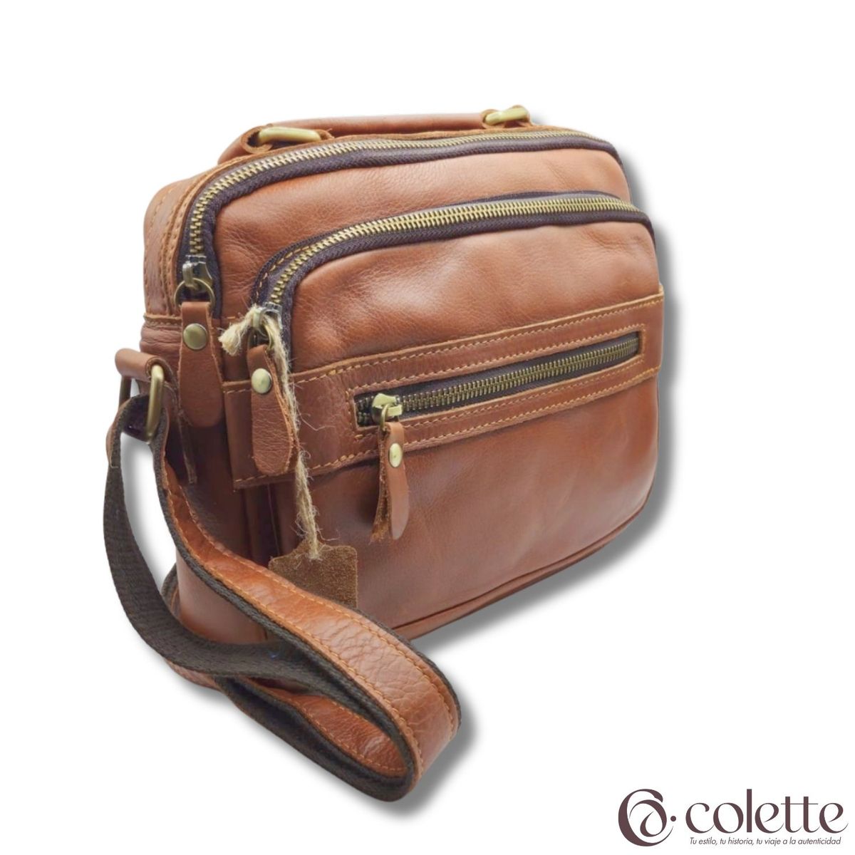 COLETTE - Bandolera De Cuero Vintage Estilo Cartero Mensajero