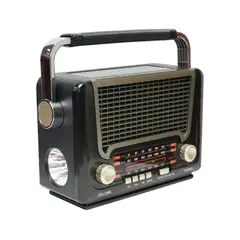 GENERICO - Radio Vintage+panel Solar+linterna+bt+tf+usb