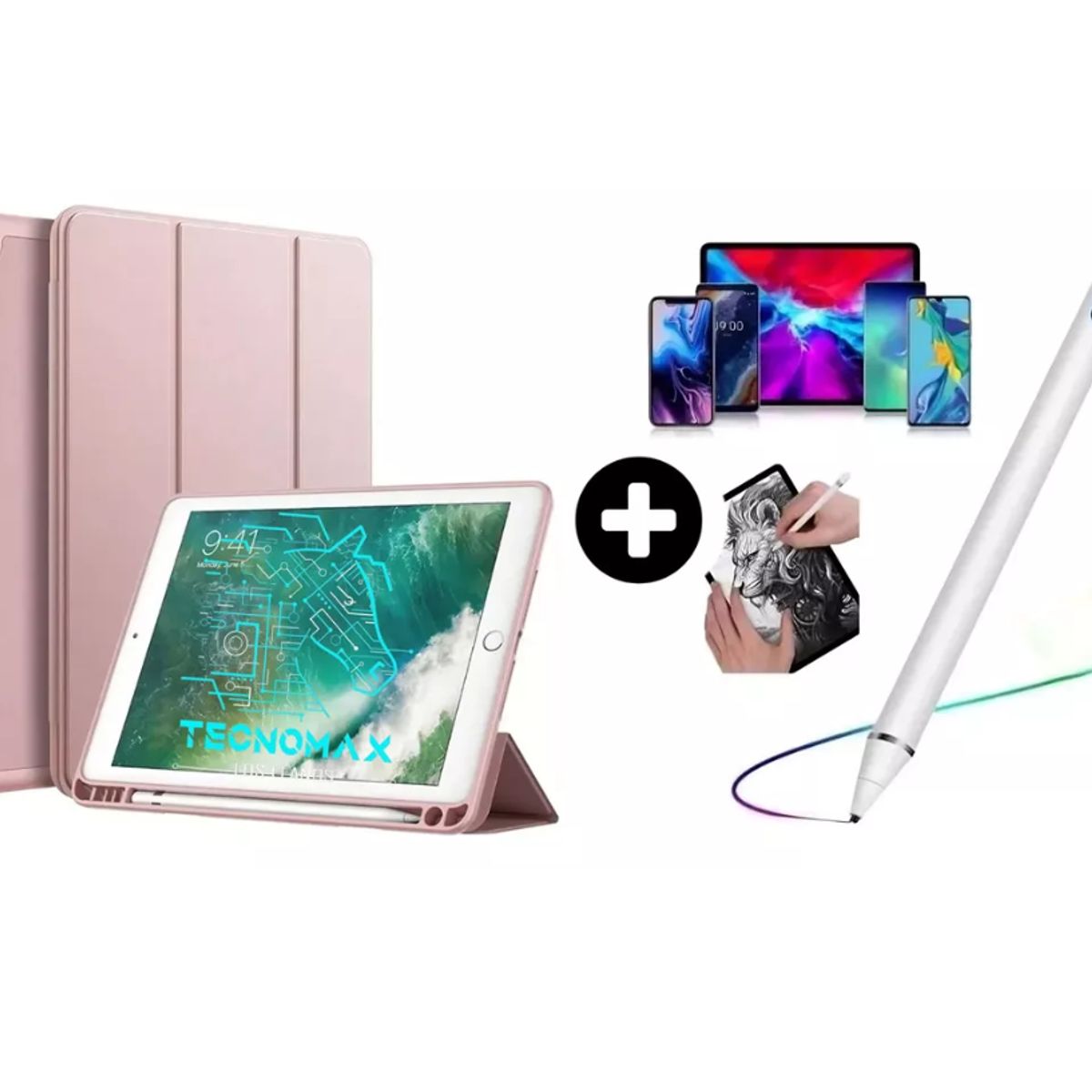 GENERICO - Funda Carcasa Para iPad 9.7 Generación + Lápiz Pencil Touch