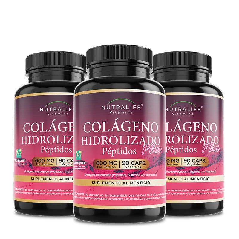 NUTRALIFE - Peptidos De Colageno Hidrolizado + Vitam E & C  Lf  3x90 Caps