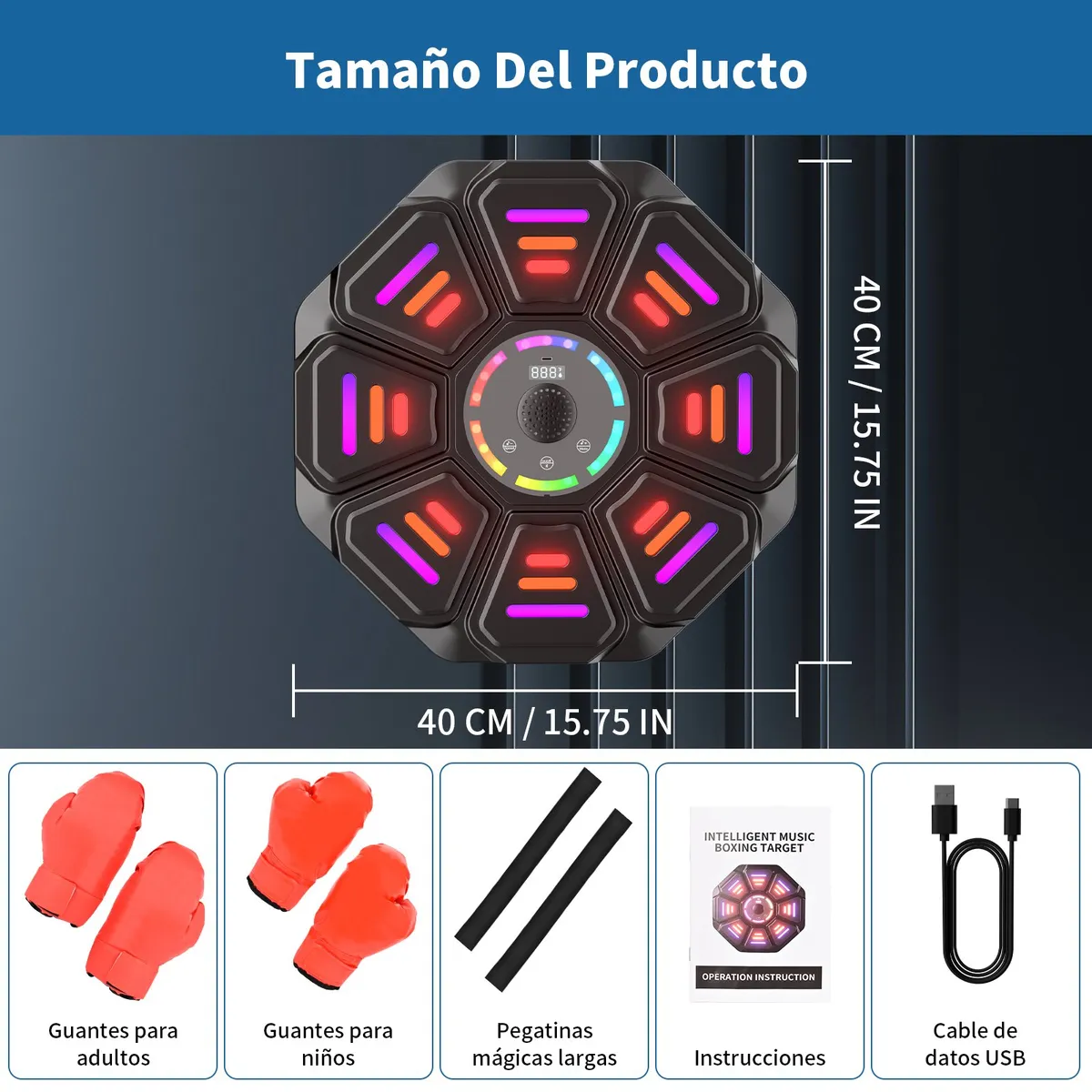 YAYKO - Máquina De Boxeo Inteligente Con Guantes Musical Bluetooth