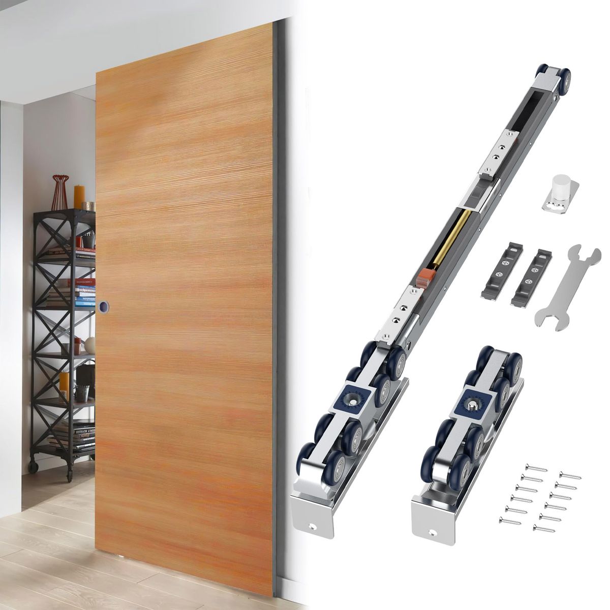 AIZO - Kit Correderas Para Colgar Puerta Estilo Granero Soporte80kg