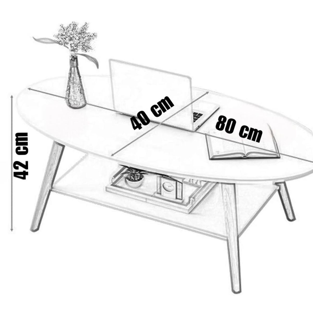 ACTUAL - Mesa de Centro Lateral  Auxiliar Diseño Moderno y Minimalista