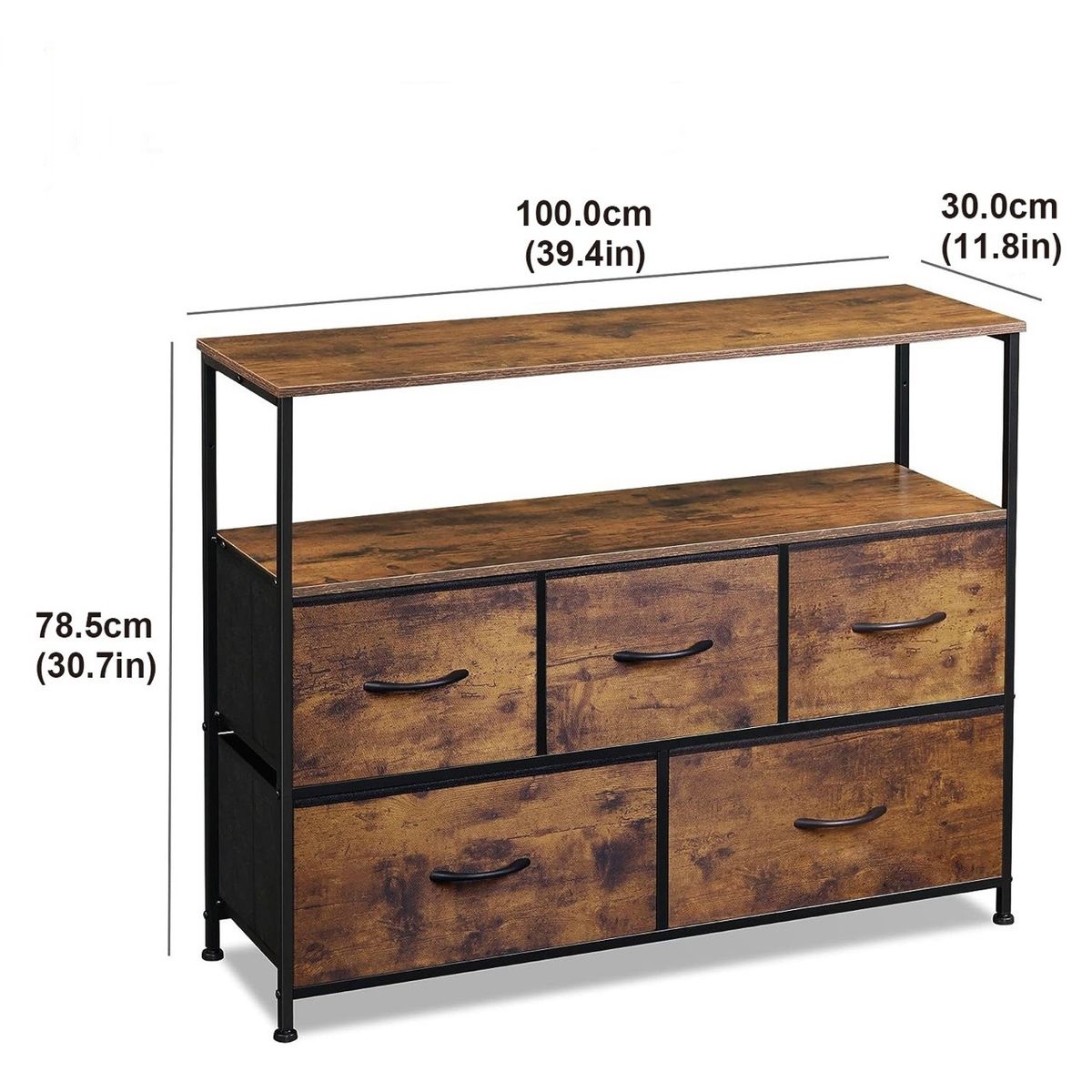 GENERICO - Repisa Multiuso Estanteria Con Cajones 100 X 30 X 78 Cm