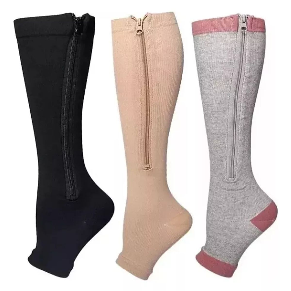 KUANGYE - 3 Pares Medias De Compresión Para Varices Piernas Cansadas XXL