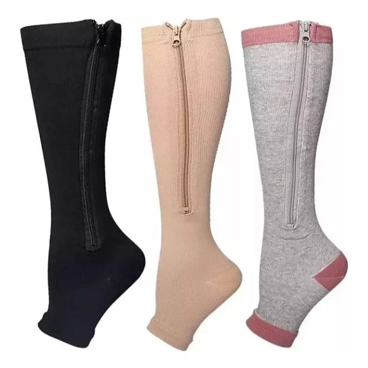 KUANGYE - 3 Pares Medias De Compresión Para Varices Piernas Cansadas XXL