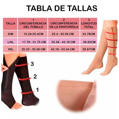 Imagen 2 del producto 3 Pares Medias De Compresión Para Varices Piernas Cansadas L/XL