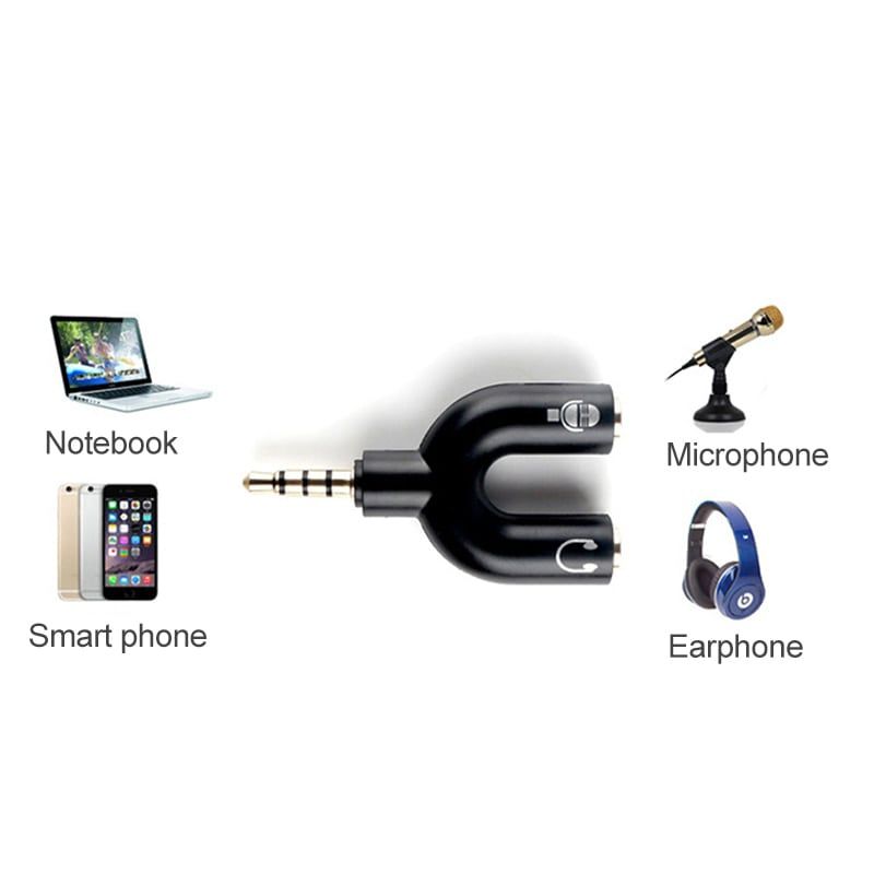 OEM - Adaptador Audio Micrófono 3.5 mm Audífonos Pc Celular
