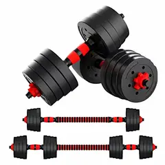 GENERICO - Set Mancuernas Pesas Ajustables 30 Kg Barra Unibles Hogar
