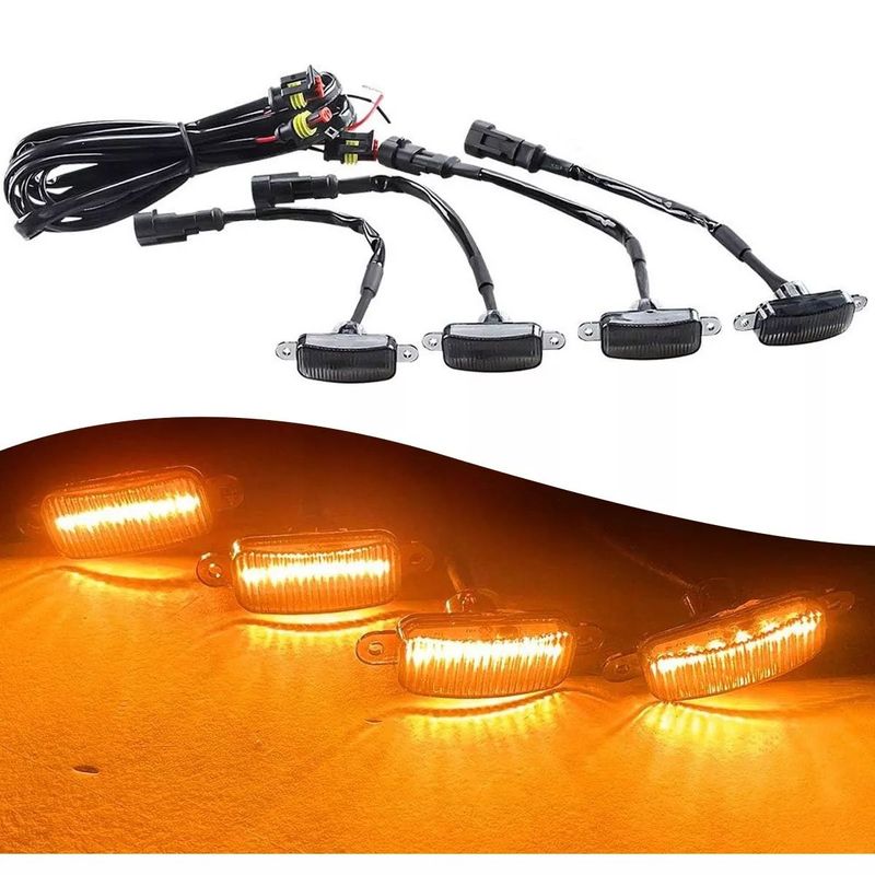 EDWINAYY - Oferta Luces Led Tipo Raptor Universal X4 Parrilla Rejilla