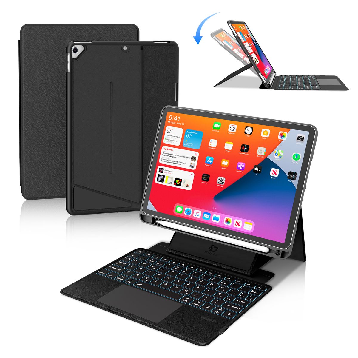 AIZO - Funda Teclado Para iPad 11 Magnética 4 Modos con Bluetooth