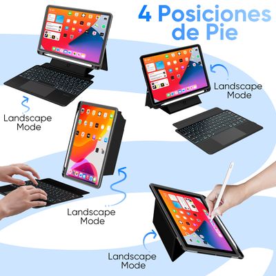 Imagen 2 del producto Funda Teclado Para iPad 11 Magnética 4 Modos con Bluetooth