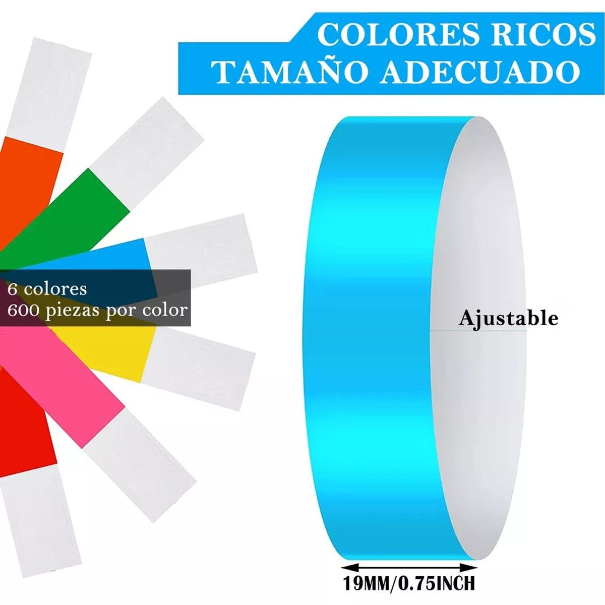 KUANGYE - 600 Fluorescence Pulsera De Papel Para Evento Identificación