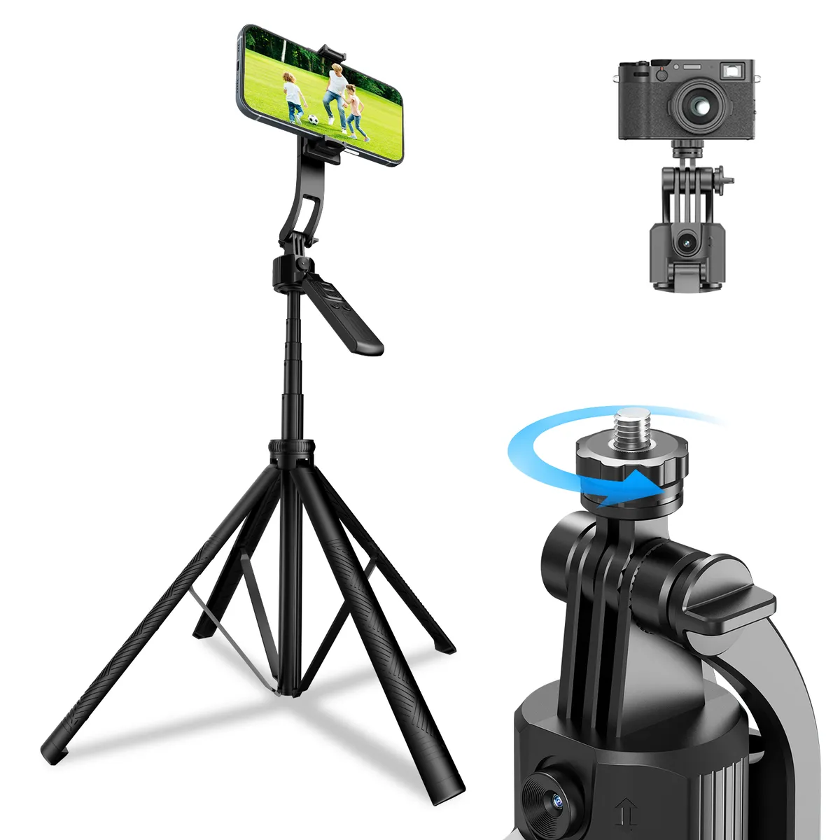 AIZO - Trípode Telescópico Ajustable para Cámara/Celular  Selfie 360° con Seguimiento Facial