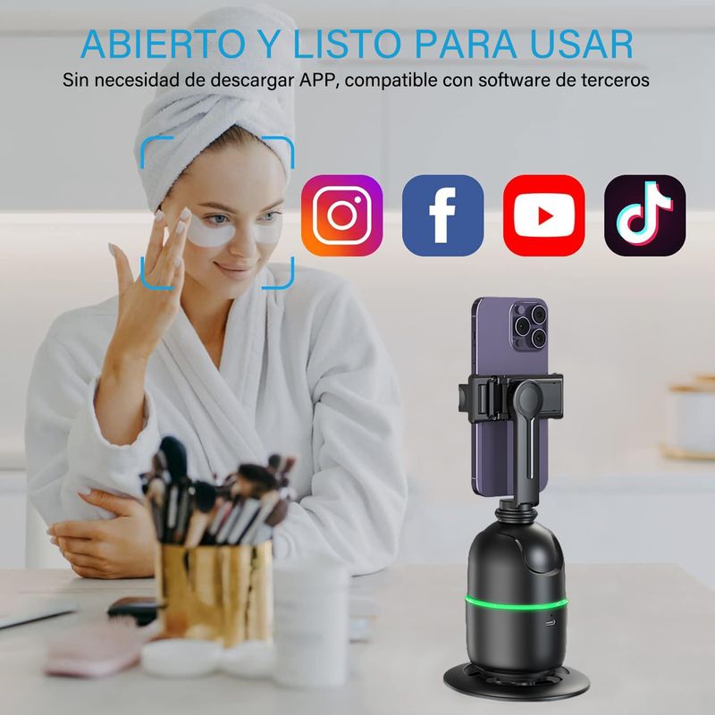 AIZO - Trípode Telescópico Ajustable Para Selfies con Seguimiento Tacial 360°
