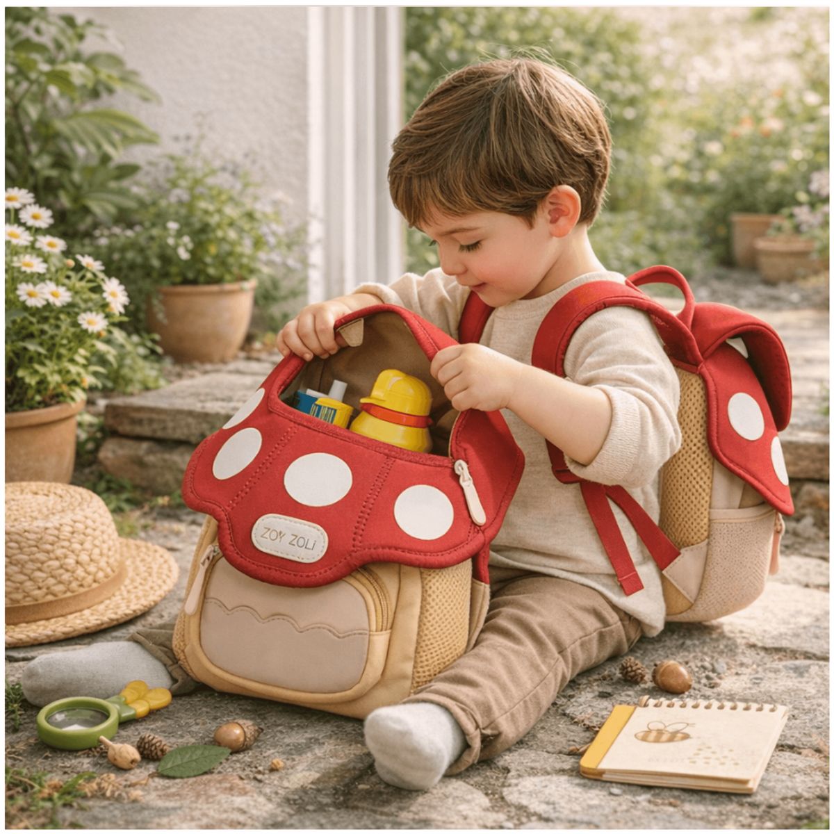 HOMER OUTDOOR - Bonita Mochila Escolar Para Niños Con Forma De Hongo