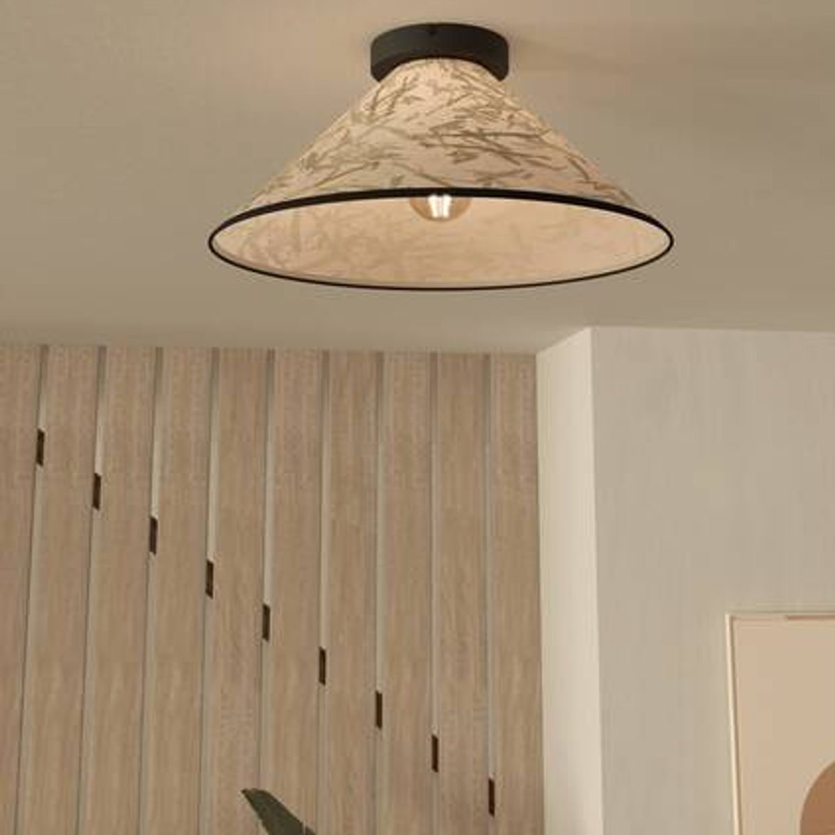 EGLO - Lámpara De Techo Oxpark Acero Hoja Bambú E27 1x25w Ip20 Cd43941