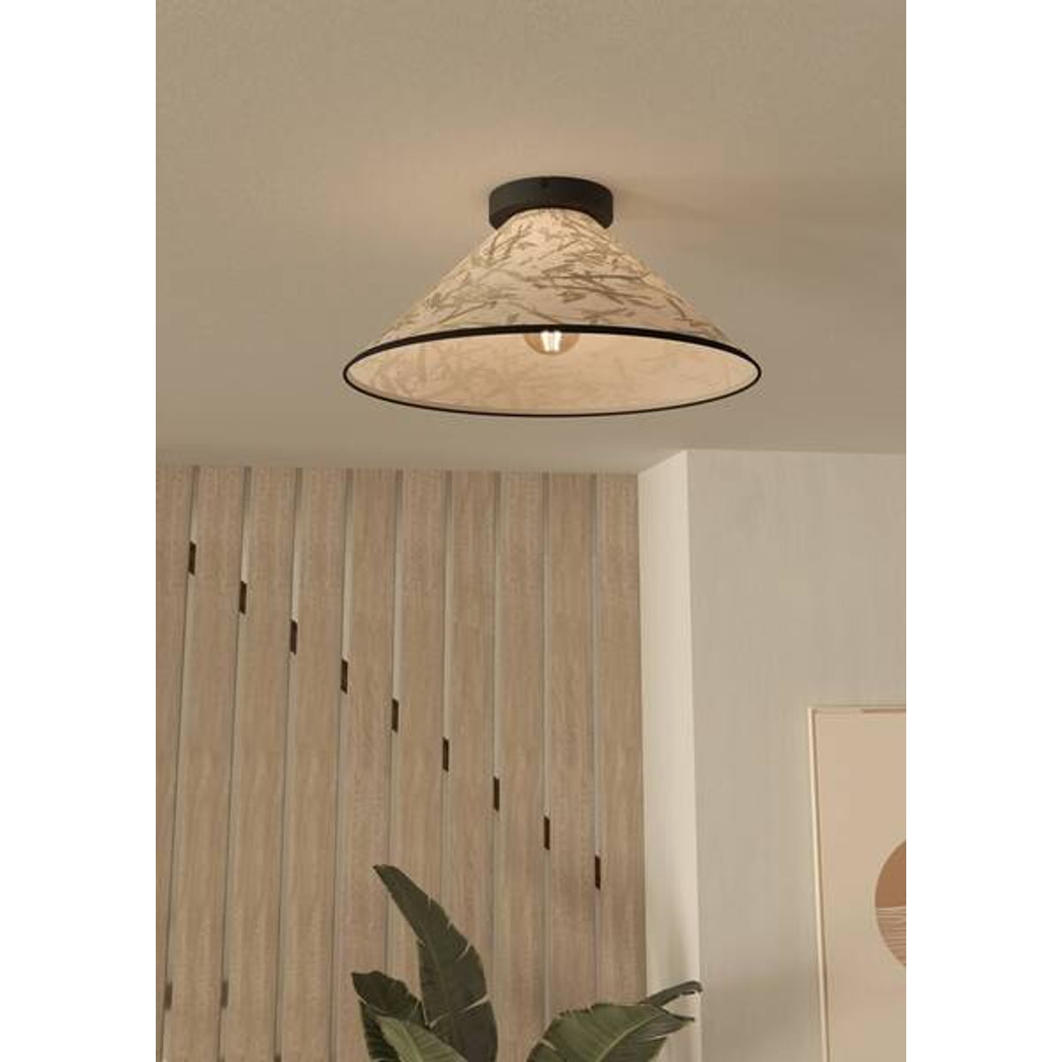 EGLO - Lámpara De Techo Oxpark Acero Hoja Bambú E27 1x25w Ip20 Cd43941