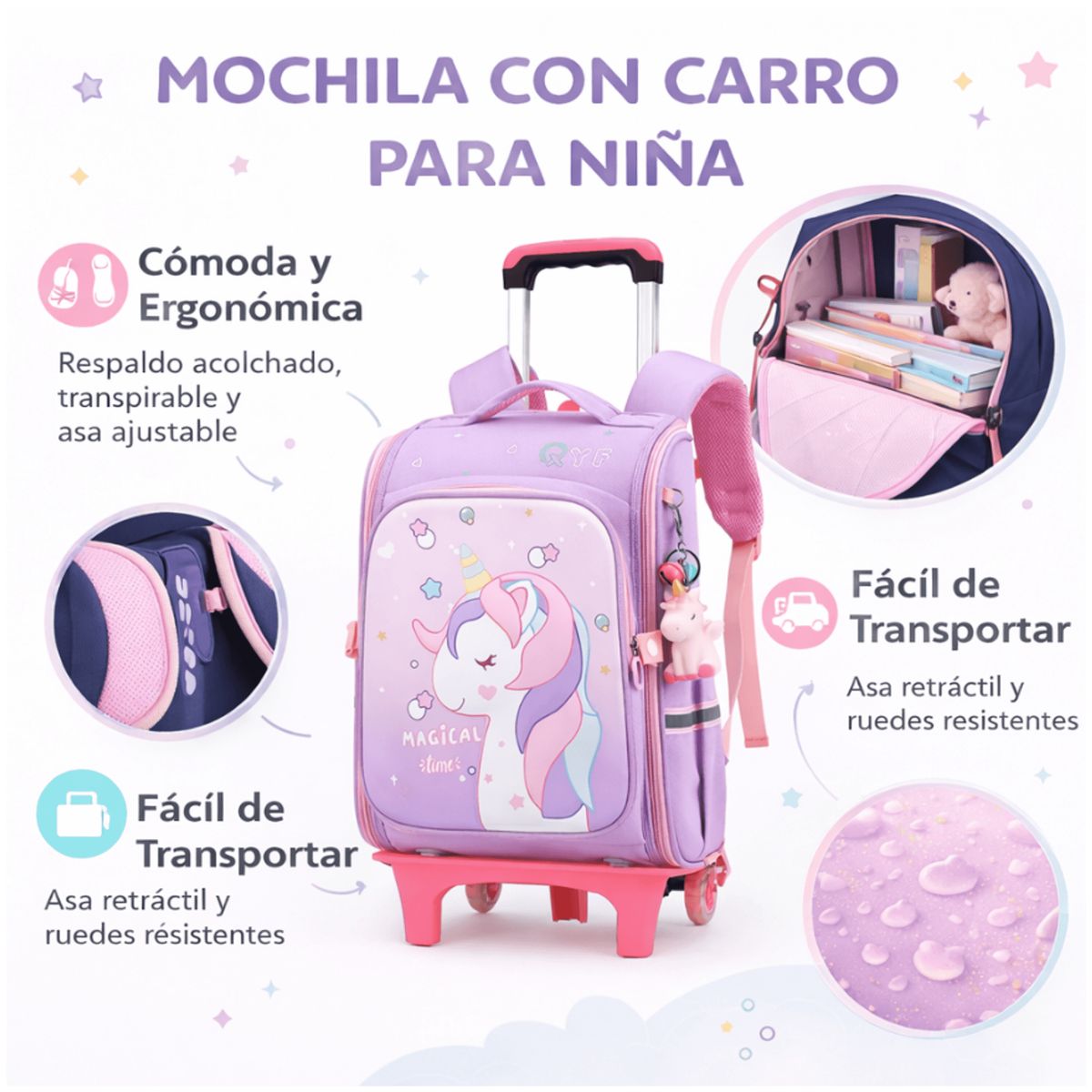 HOMER OUTDOOR - Mochila Escolar Homer Outdoor Con Ruedas Y Compart Notebook