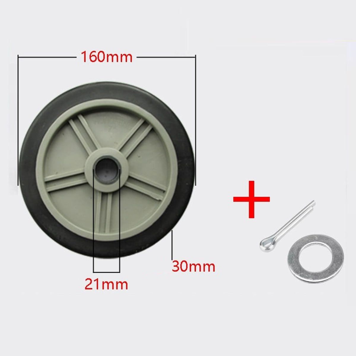 KUANGYE - Rueda Plastica 160mm- Centro 21mm