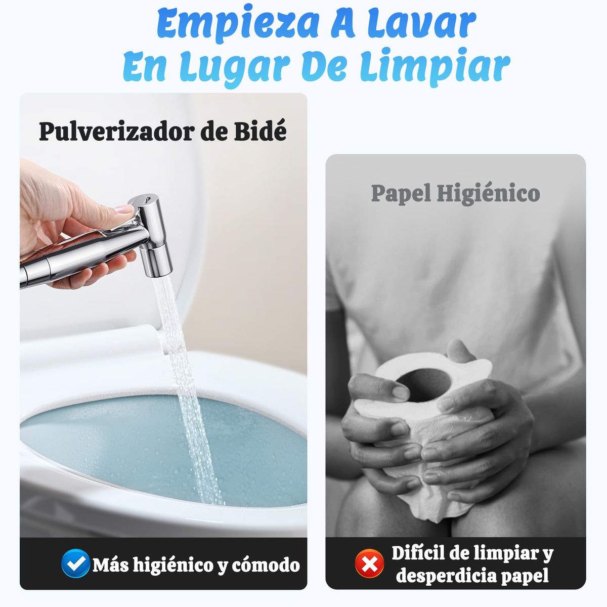 GENERICO - Grifos De Bidé De Mano Con Manguera De 12m Acero Inoxidable